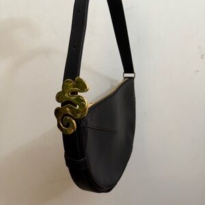 Sarelly Sarelly Black Fortuna Bag with Gold Accent + adjustable strap